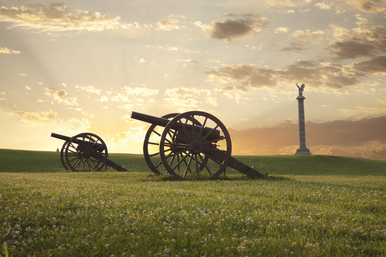 Cannons at Antietam (Sharpsburg) Battlefield in Maryland