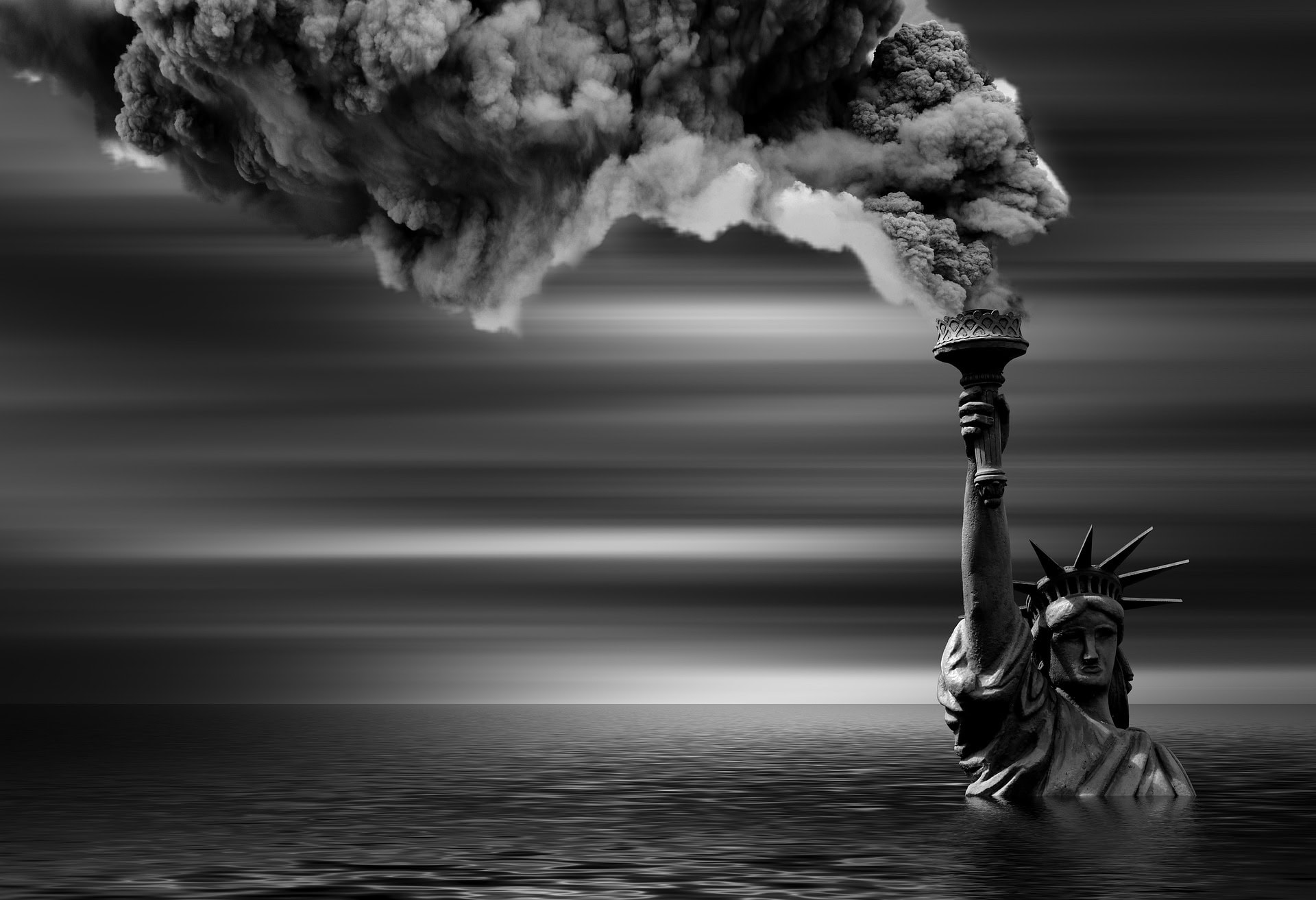 Smoking Statue of Liberty