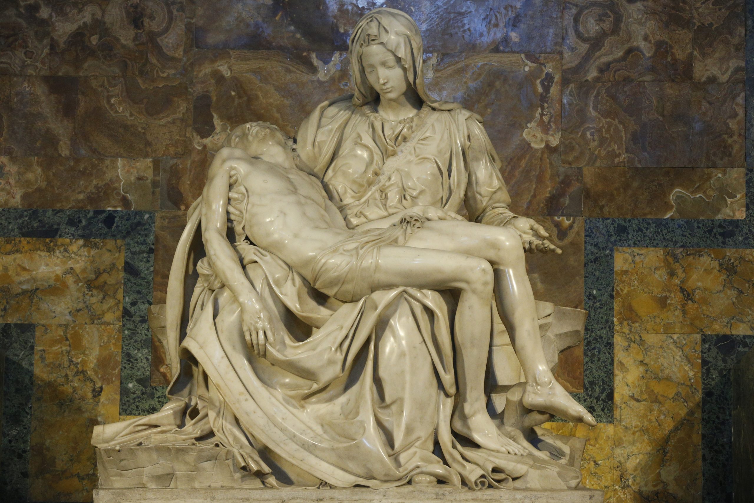 Michaelangelo’s Pieta sculpture. 1499. St. Peter’s Basilica.