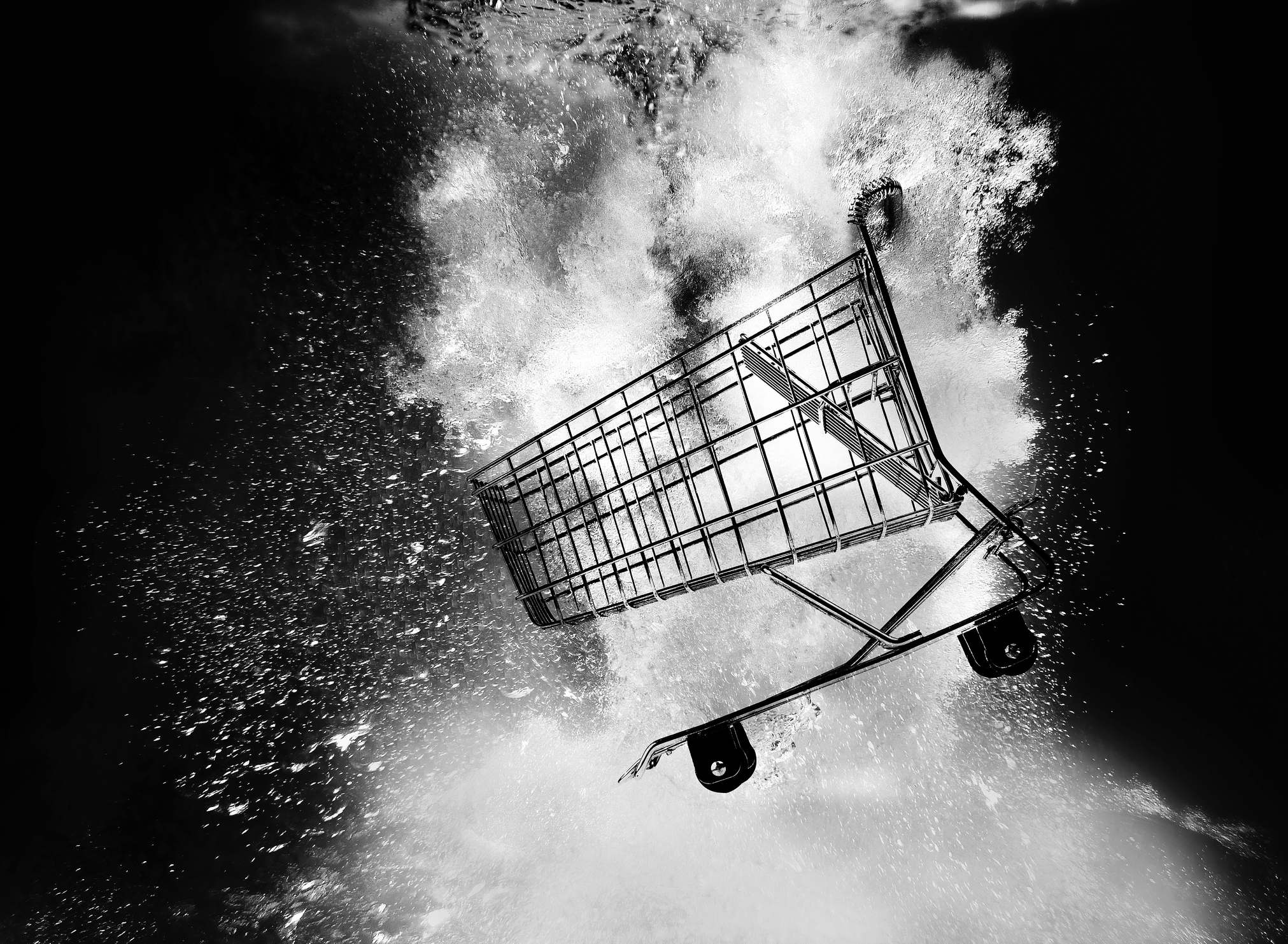 Shopping trolley underwater