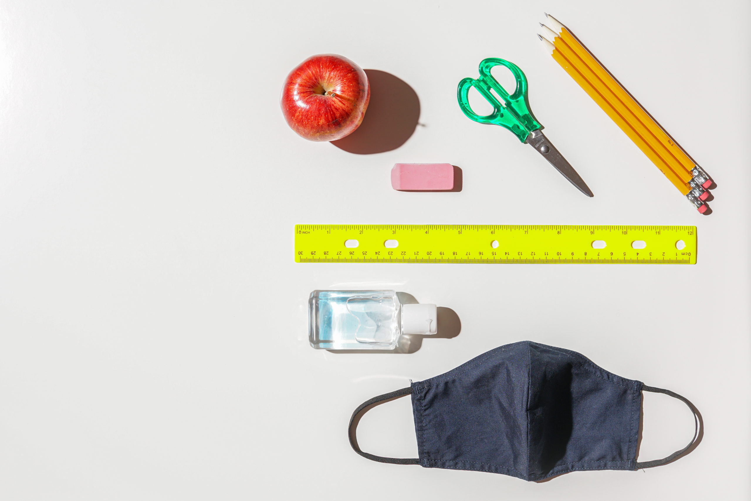 Back to school supplies – kids health concept