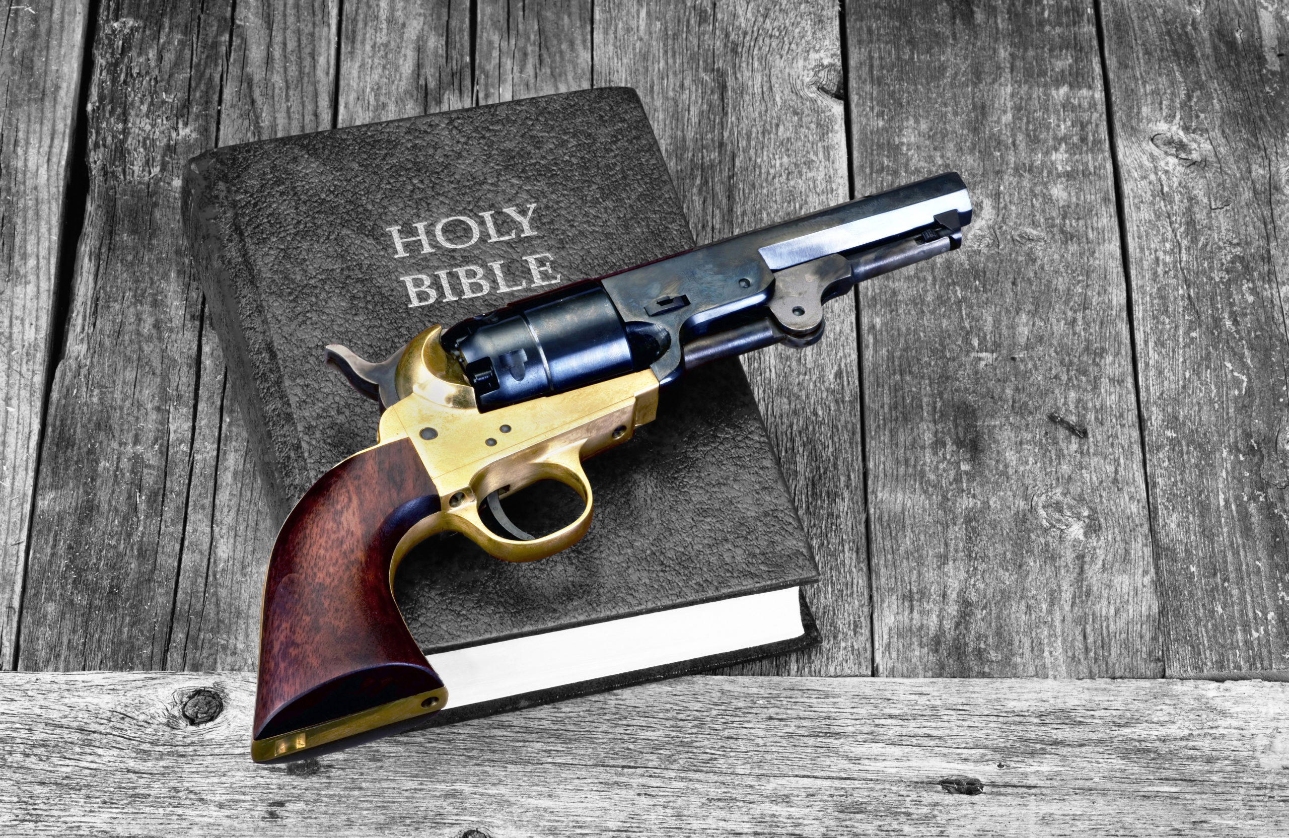 Gun and Bible.