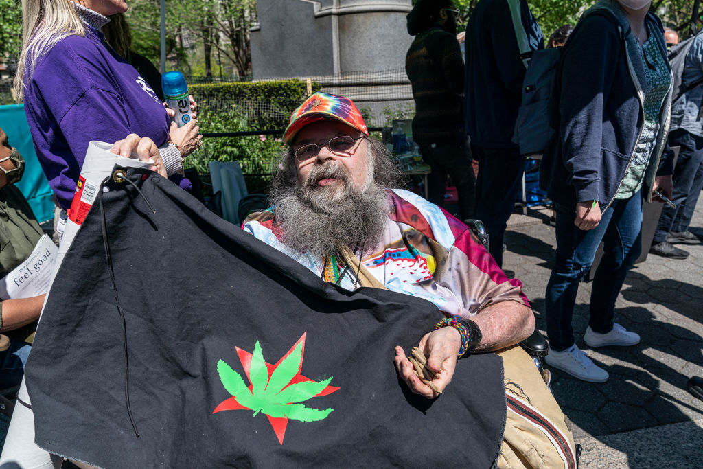 People congregate on Union Square for Annual Cannabis rally