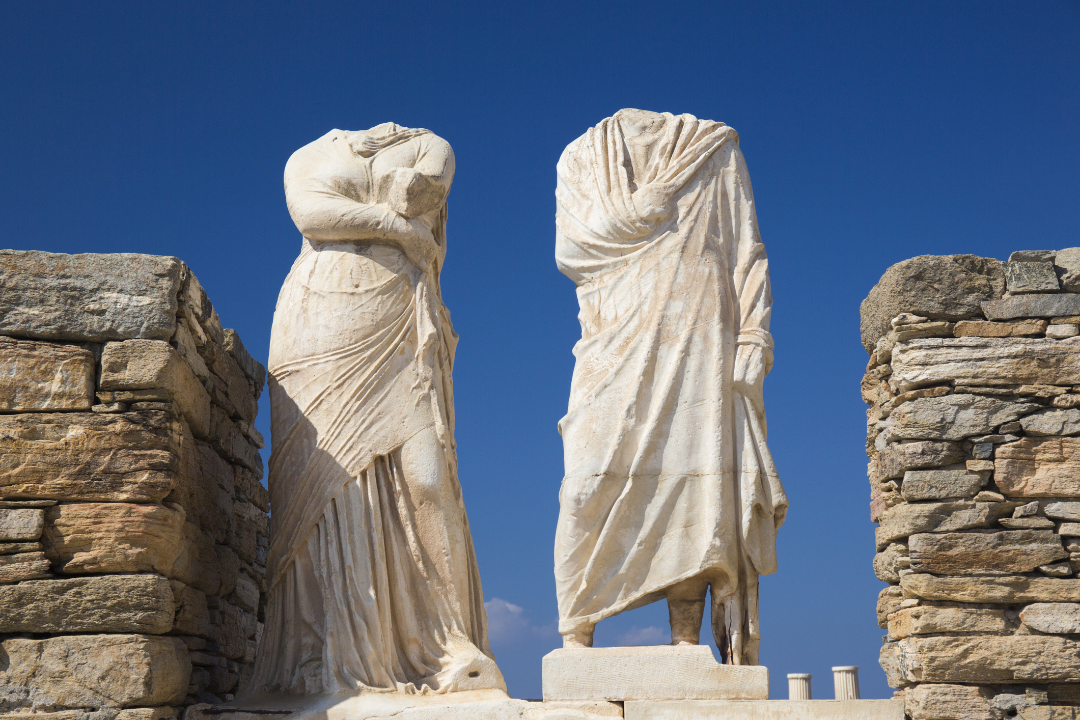 Headless statues in the House of Cleopatra, Delos