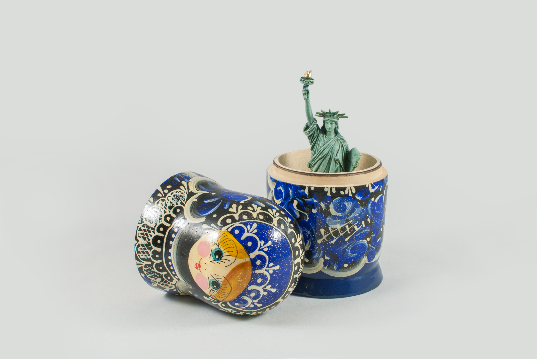 Statue of Liberty inside of Russian nesting doll