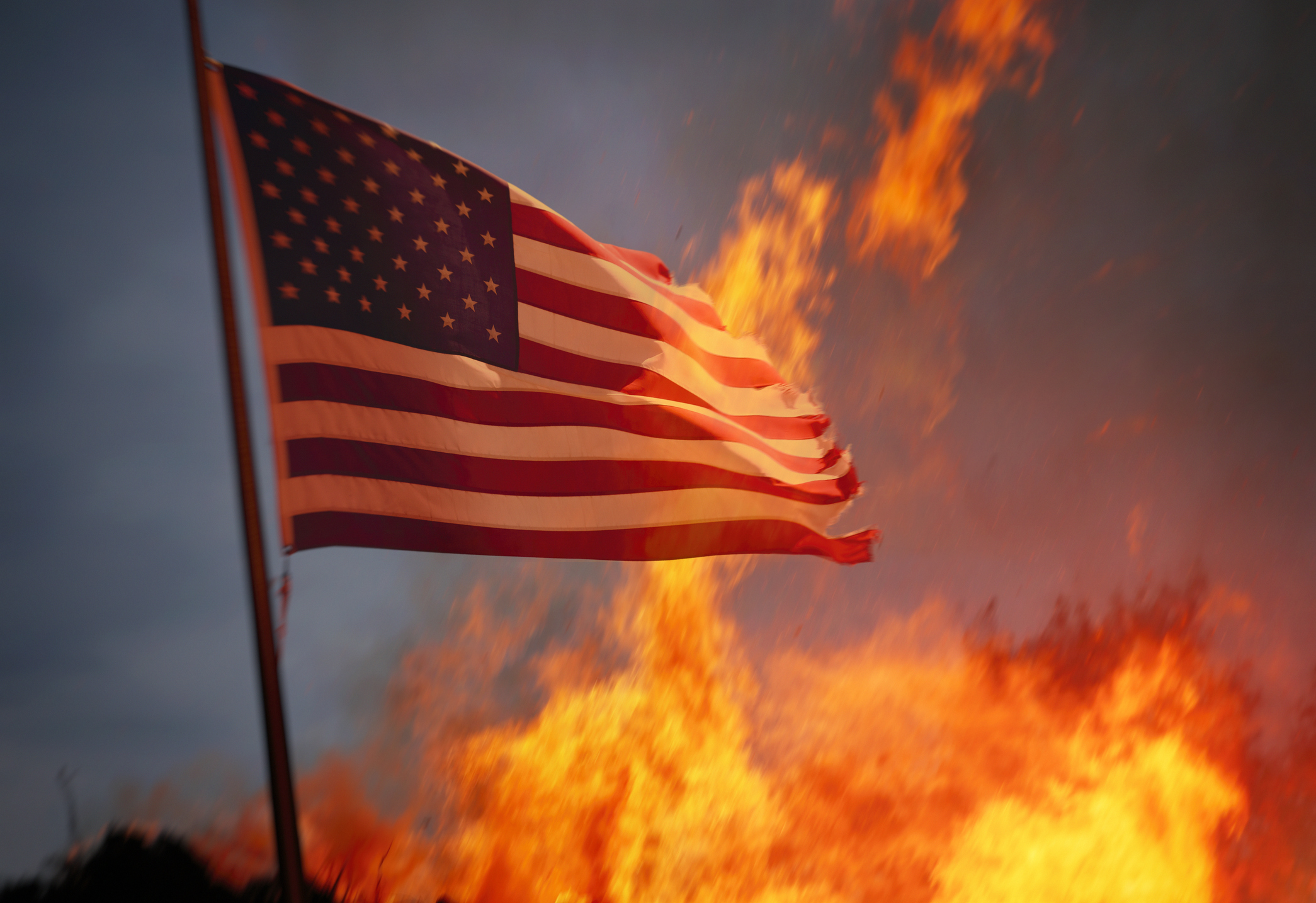 The United States burning