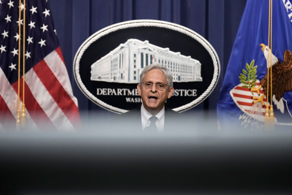 U.S. Attorney General Garland Delivers A Statement At Department Of Justice