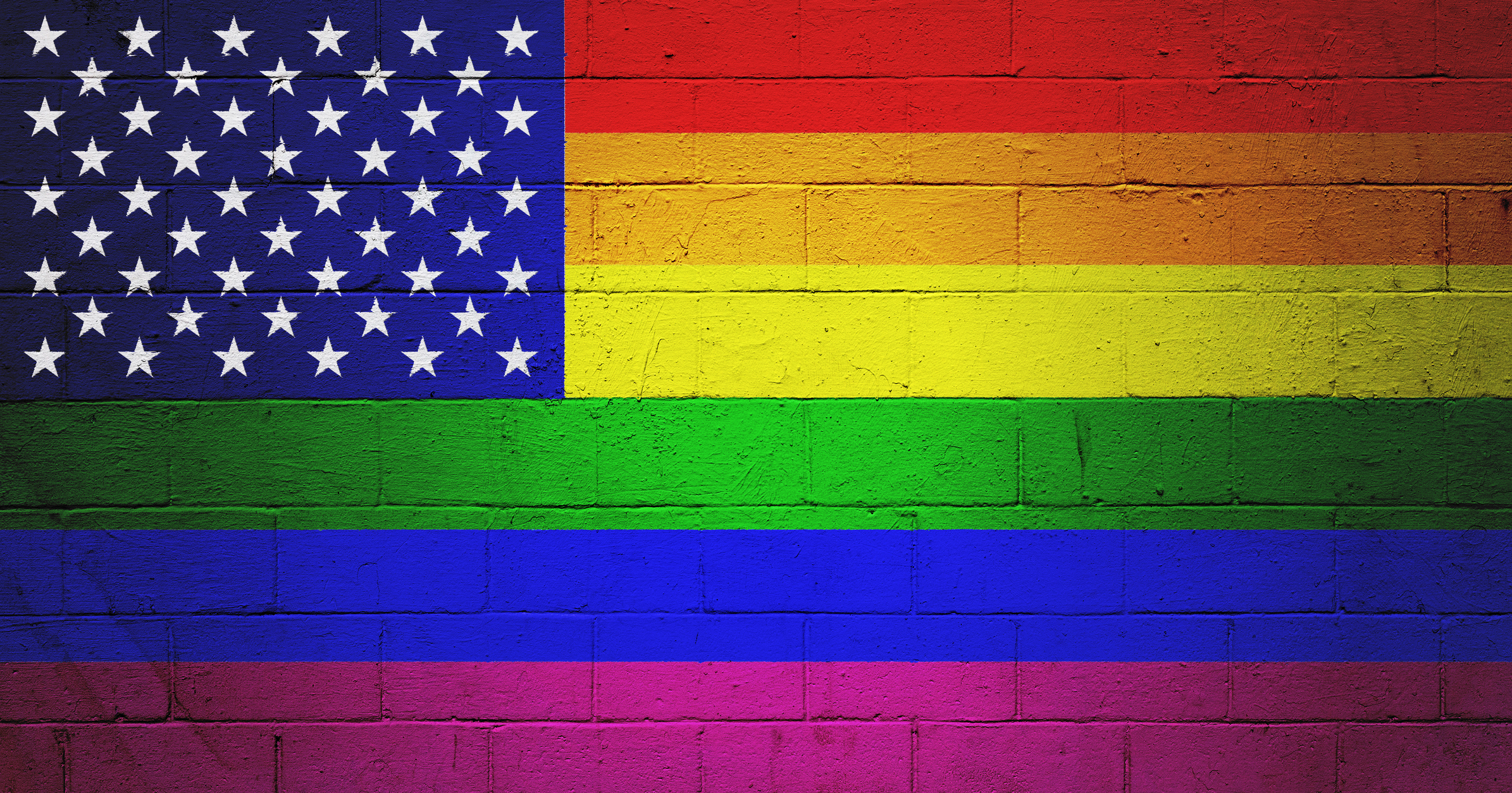 LGBT pride Flag painted on a wall