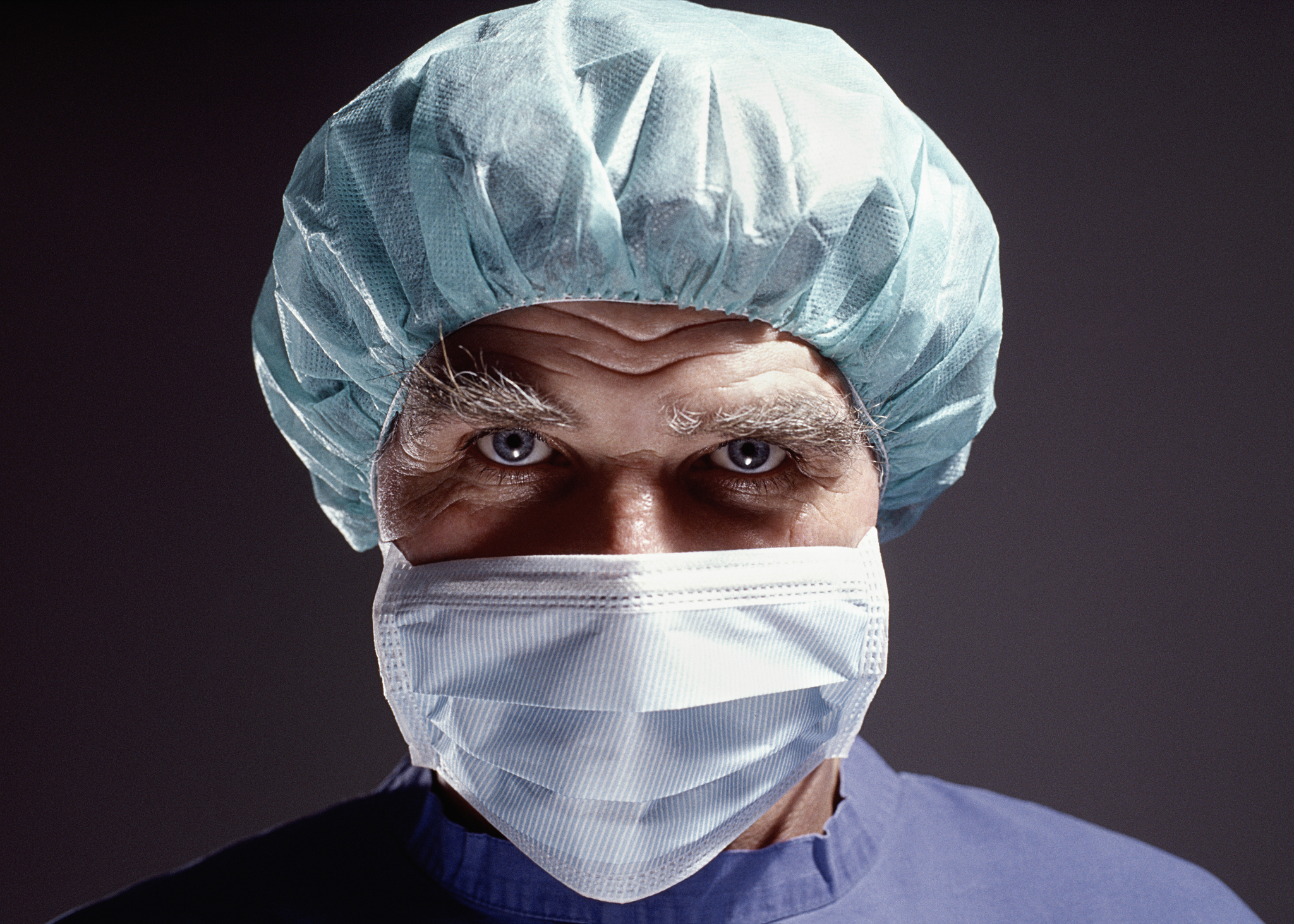 Portrait of a evil-looking surgeon