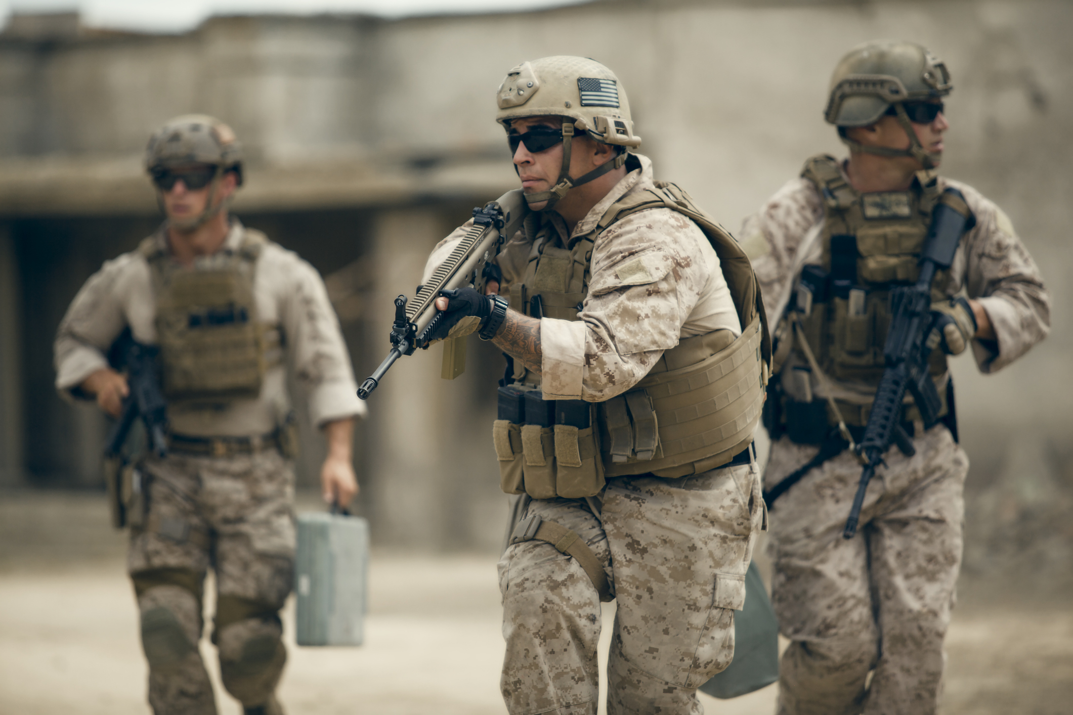 United States Marines on patrol.