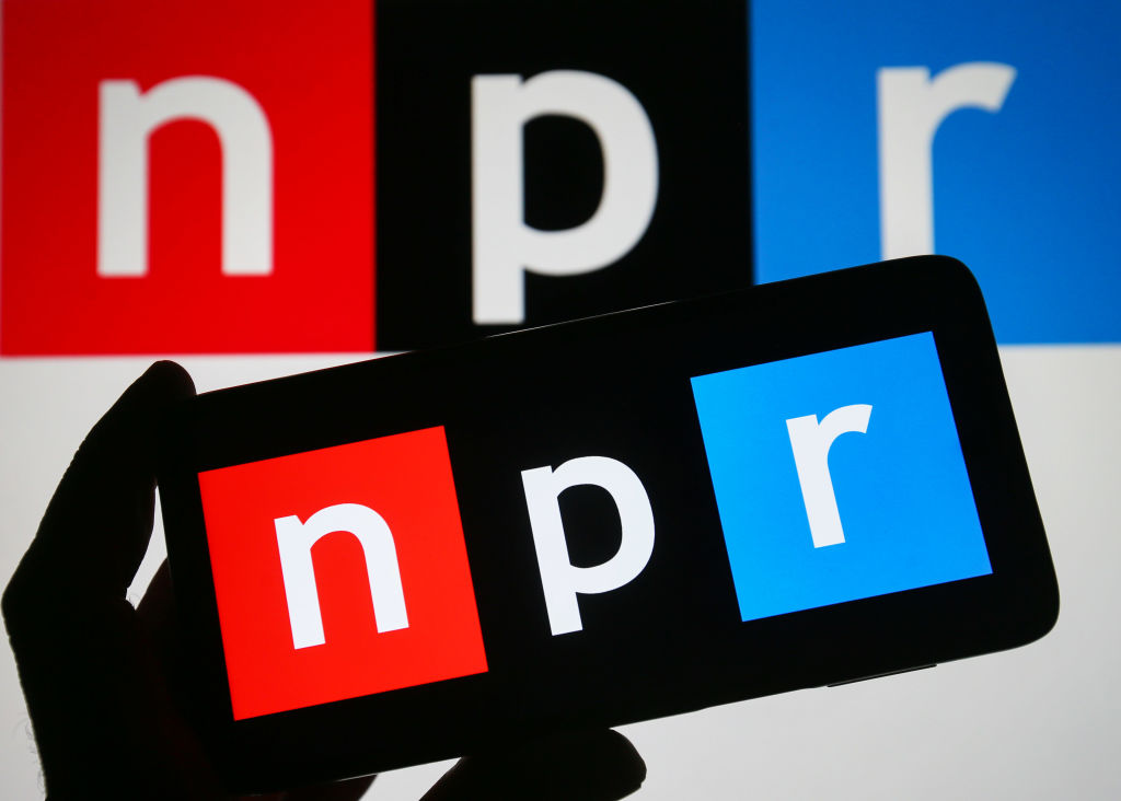 In this photo illustration, National Public Radio (NPR) logo