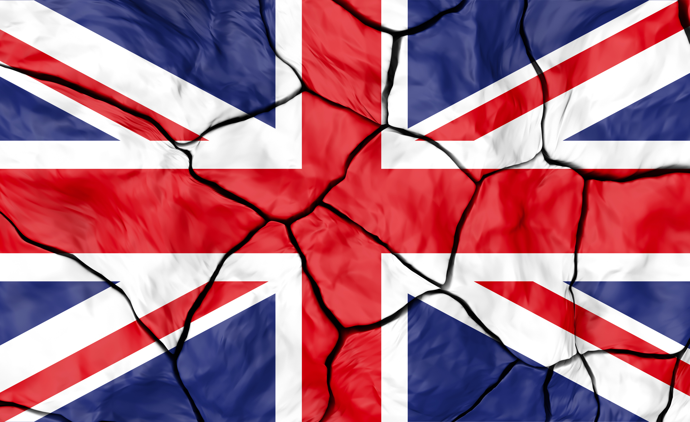 UK Flag On Cracked background
