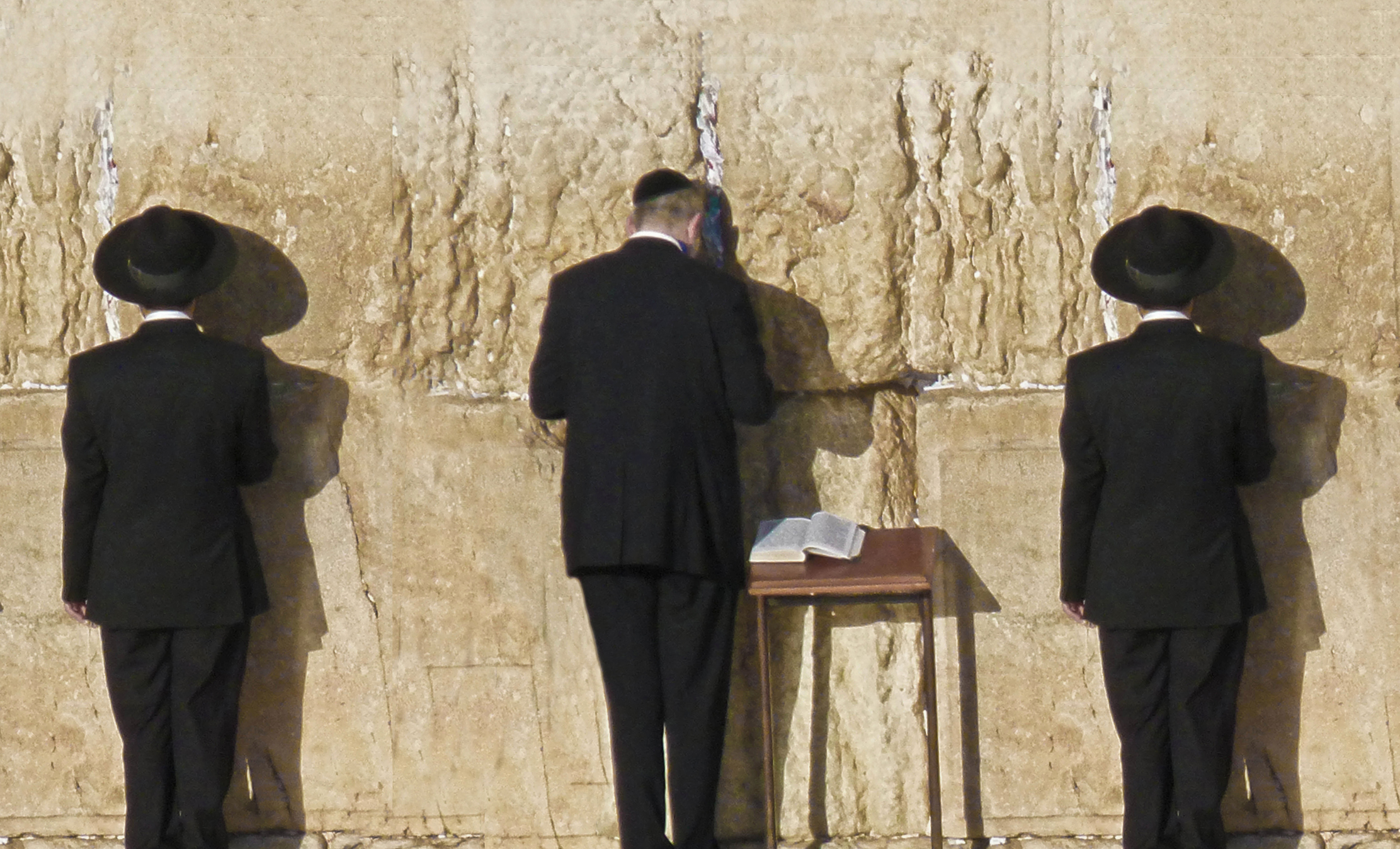 Orthodox jewish prayers at western wall jerusalem