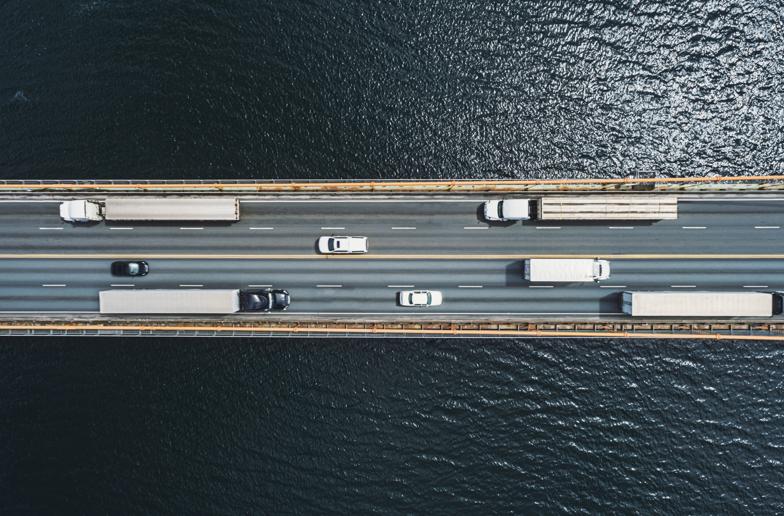 Semi Trucks on Bridge