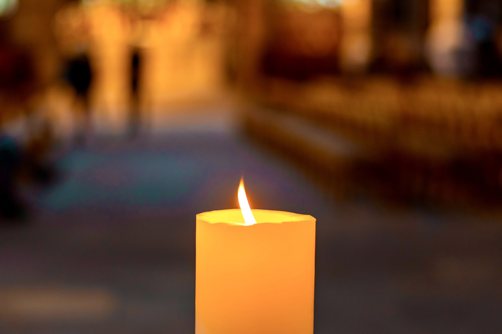 Close-Up of Candle in The Church