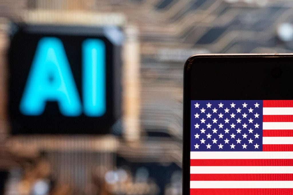 In this photo illustration, the United States of America (