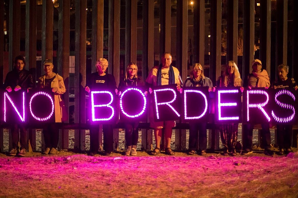 Immigration Protest at US and Mexico Border