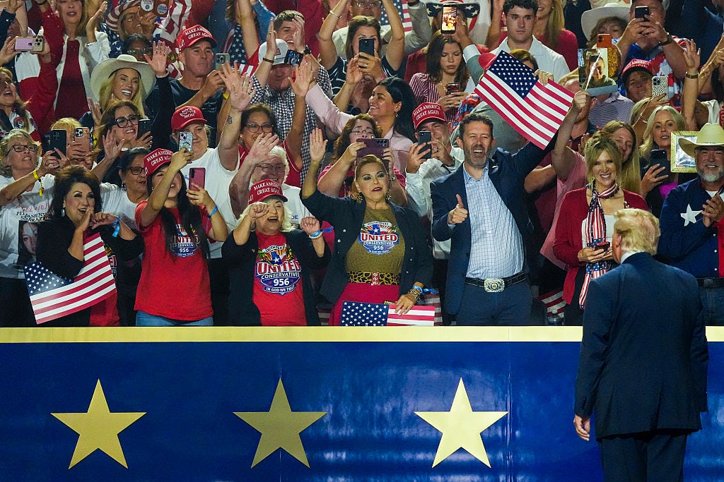 GOPDay2 – Republican convention in Dallas, TX – President Donald J. Trump and crowd